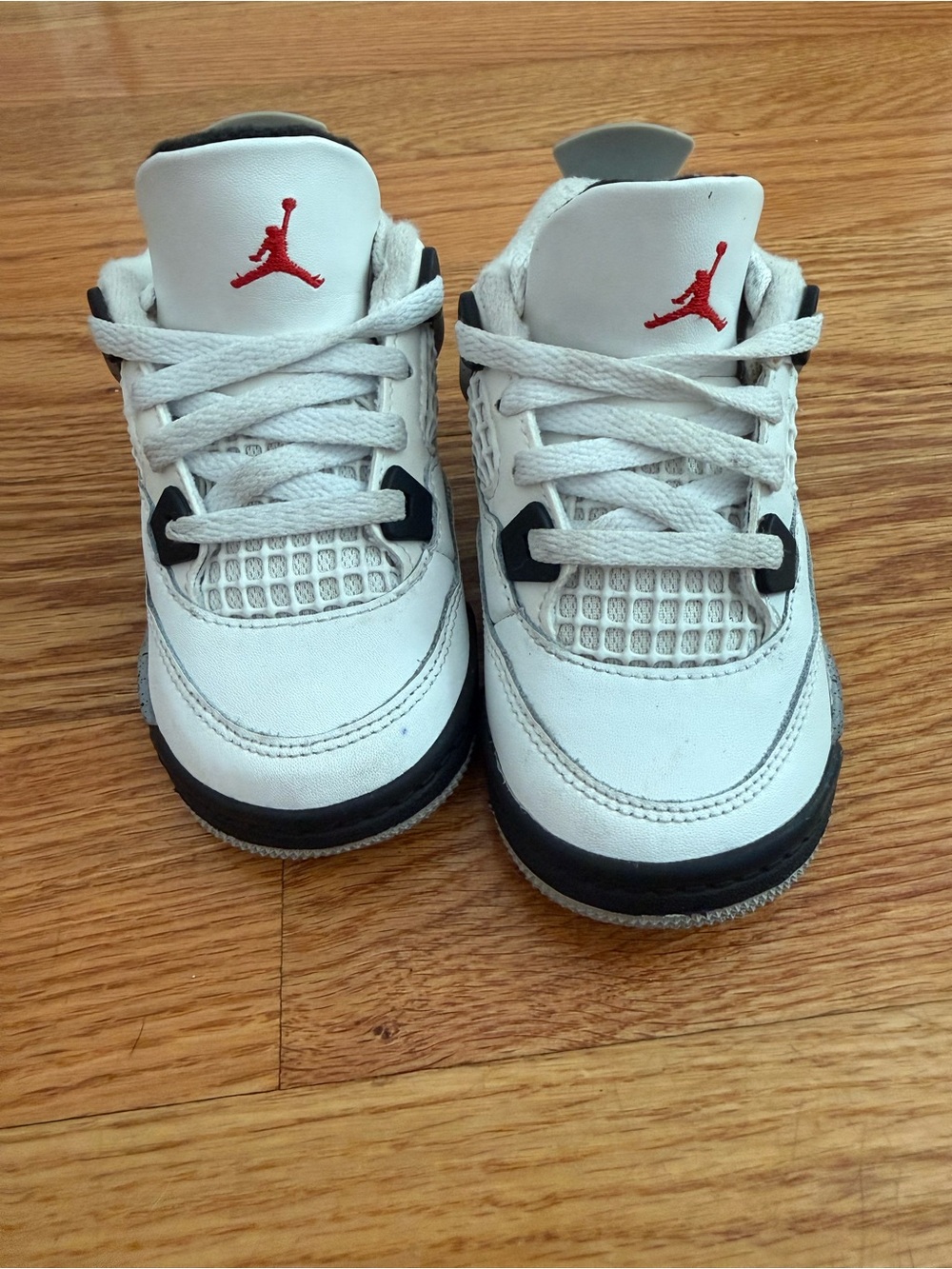 Jordan Kids White Black Sneakers with Red Jumpman
